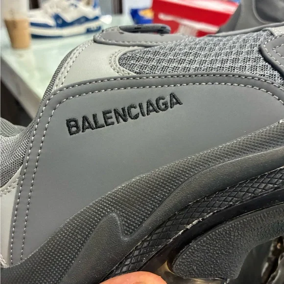 Balenciaga Triple S Sneakers Clear Sole Dark Grey Size 44 Pre Owned Used - Picture 8 of 14